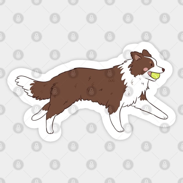 Cute running border collie dog illustration Sticker by Yarafantasyart